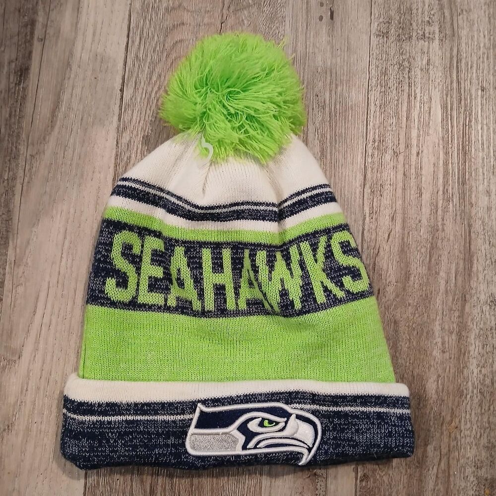Seattle Seahawks NFL New Era Men's Winter Knit Hat Beanie Green and Blue